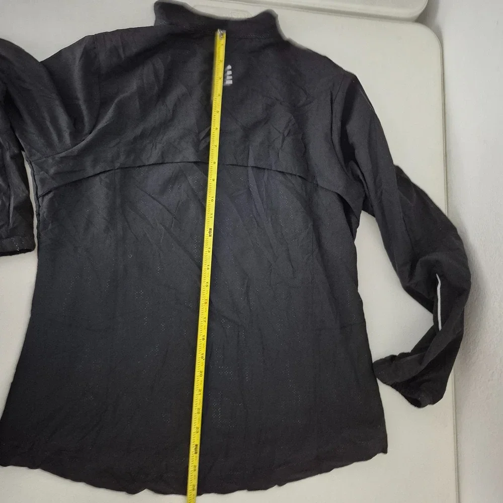 Lands End Jacket Womens Black Med 10-12‎ Long Sleeve Mock Neck Full Zip